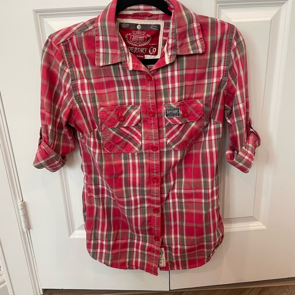 SuperDry Co. Women Plaid top Size Medium - Picture 1 of 5